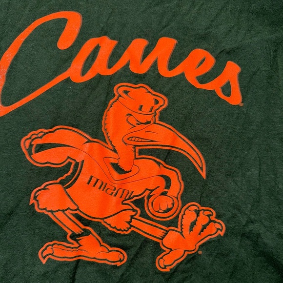 Miami Hurricanes Vintage V-Neck Logo T-Shirt: Womens Large: The U: NCAA - Picture 2 of 3